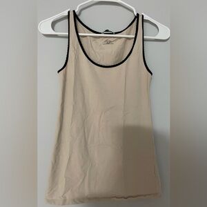 H&M Cream Tank Top with Black Trim
